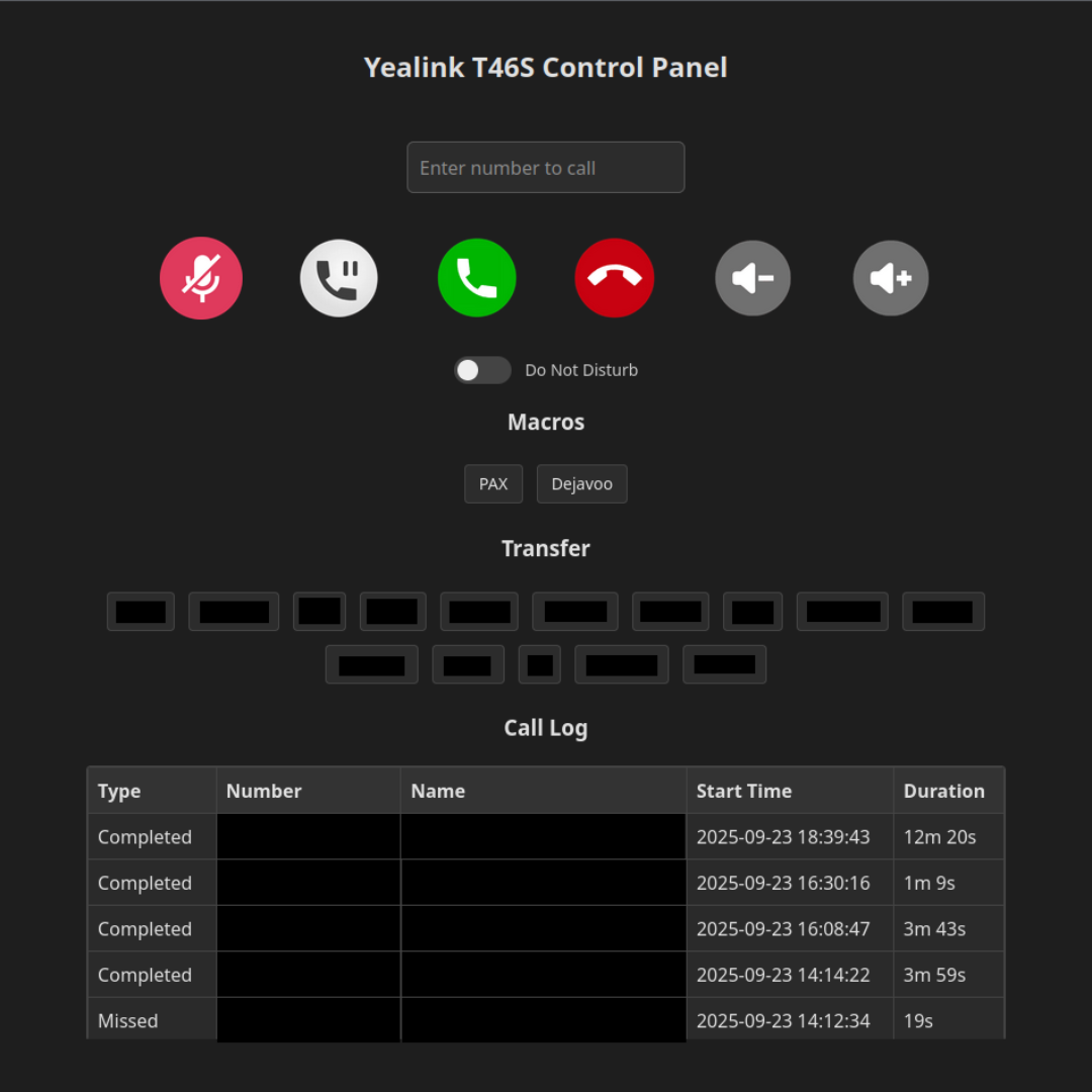 Phone Control Dashboard